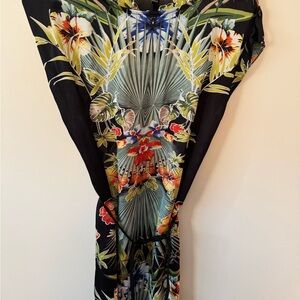 MSK Black Tropical Floral Mini Dress
